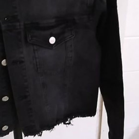 Black Denim Jean Jacket 1282 - Picture 3 of 5